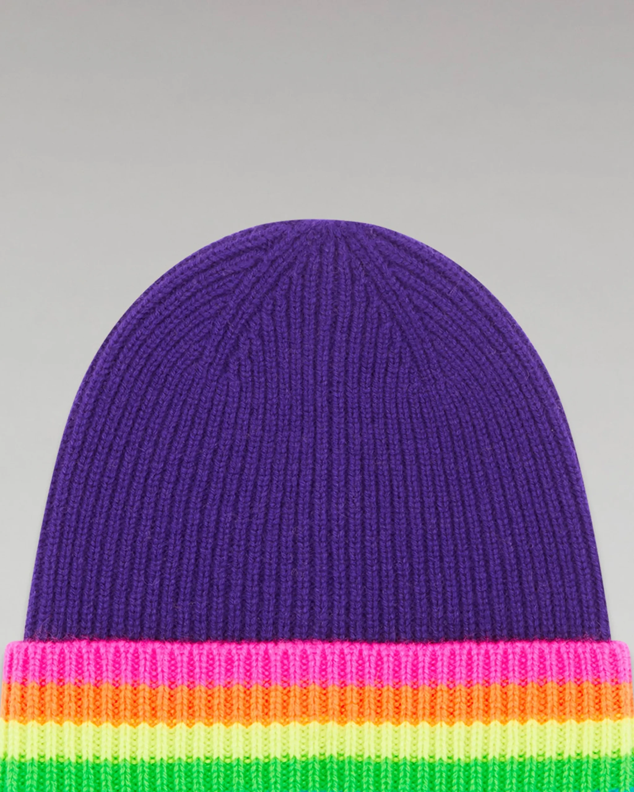 FROM FUTURE Berretto con Risvolto Bande multicolori WinterPurple Discount