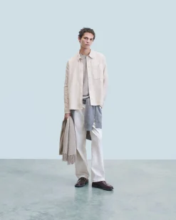 FROM FUTURE Camicia Maniche lunghe con Tasca Sabbiadeldeserto Sale