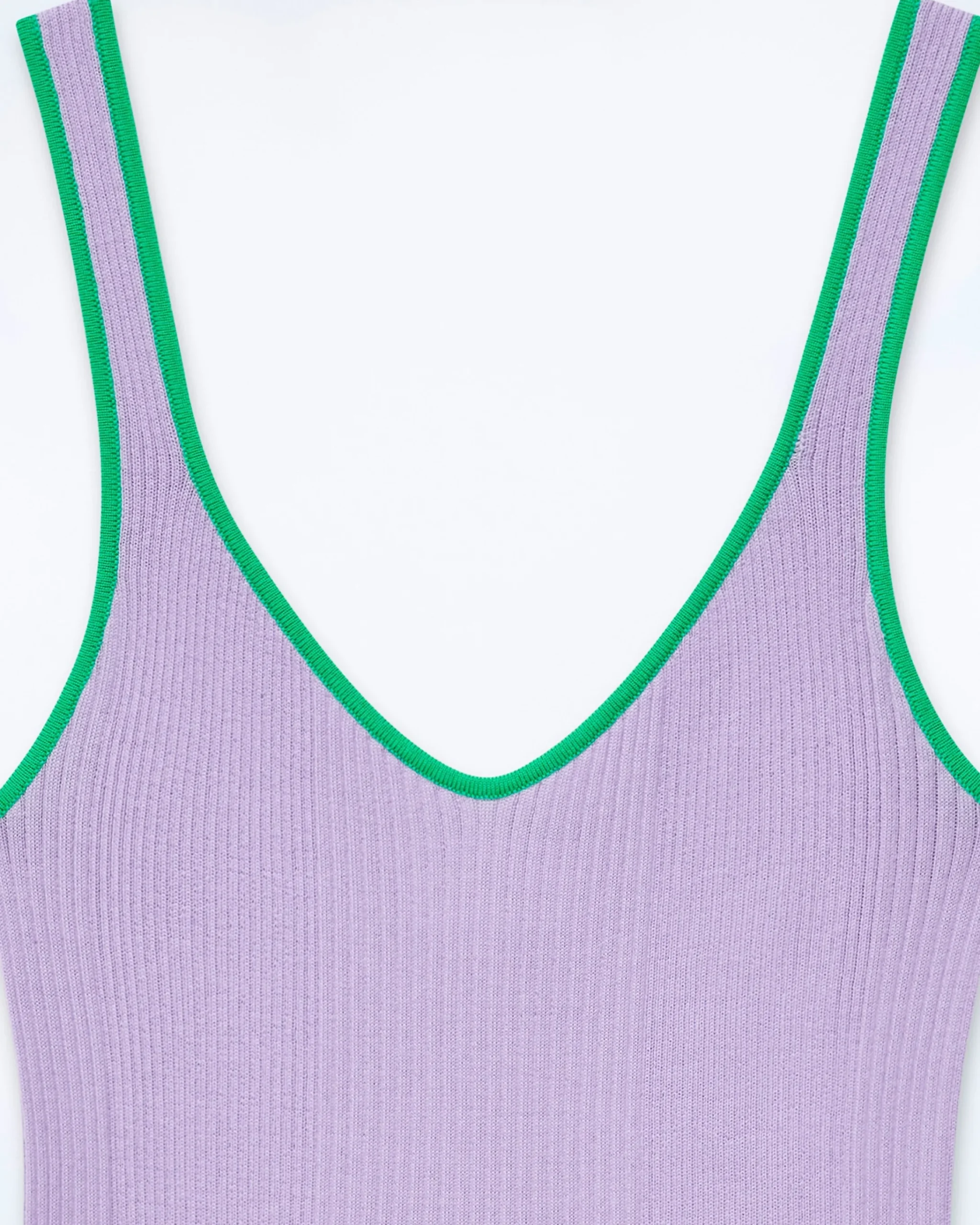 FROM FUTURE Canotta a Coste Bordini a contrasto MagicLilac Flash Sale