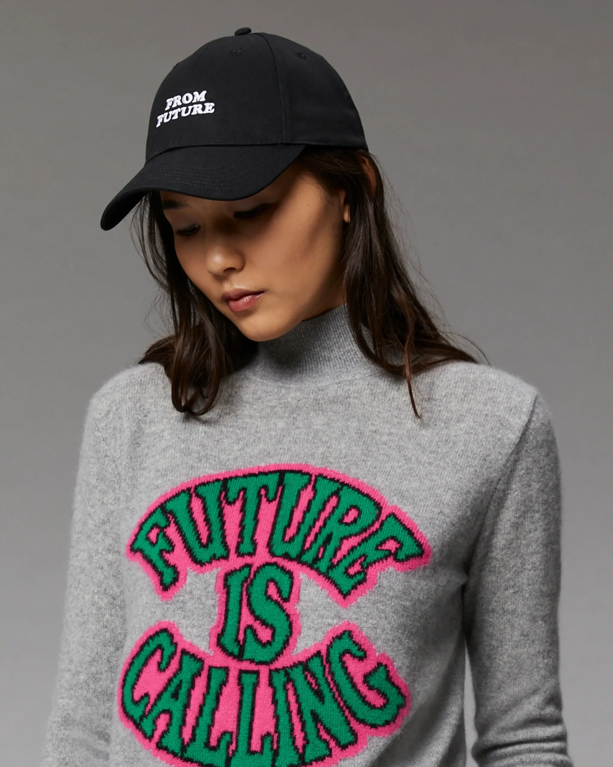 FROM FUTURE Cappellino con Visiera curva Logo Nero Cheap