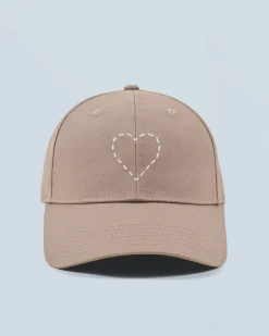 FROM FUTURE Cappellino con Visiera curva Cuore ricamato Taupe Outlet