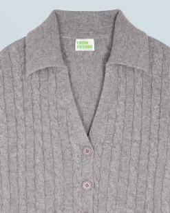 FROM FUTURE Cardigan-pullover a Coste Grigioericascuro Cheap
