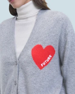 FROM FUTURE Cardigan-pullover Cuore Leggero Grigioericascuro Best Sale