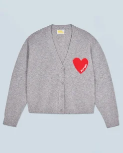 FROM FUTURE Cardigan-pullover Cuore Leggero Grigioericascuro Best Sale