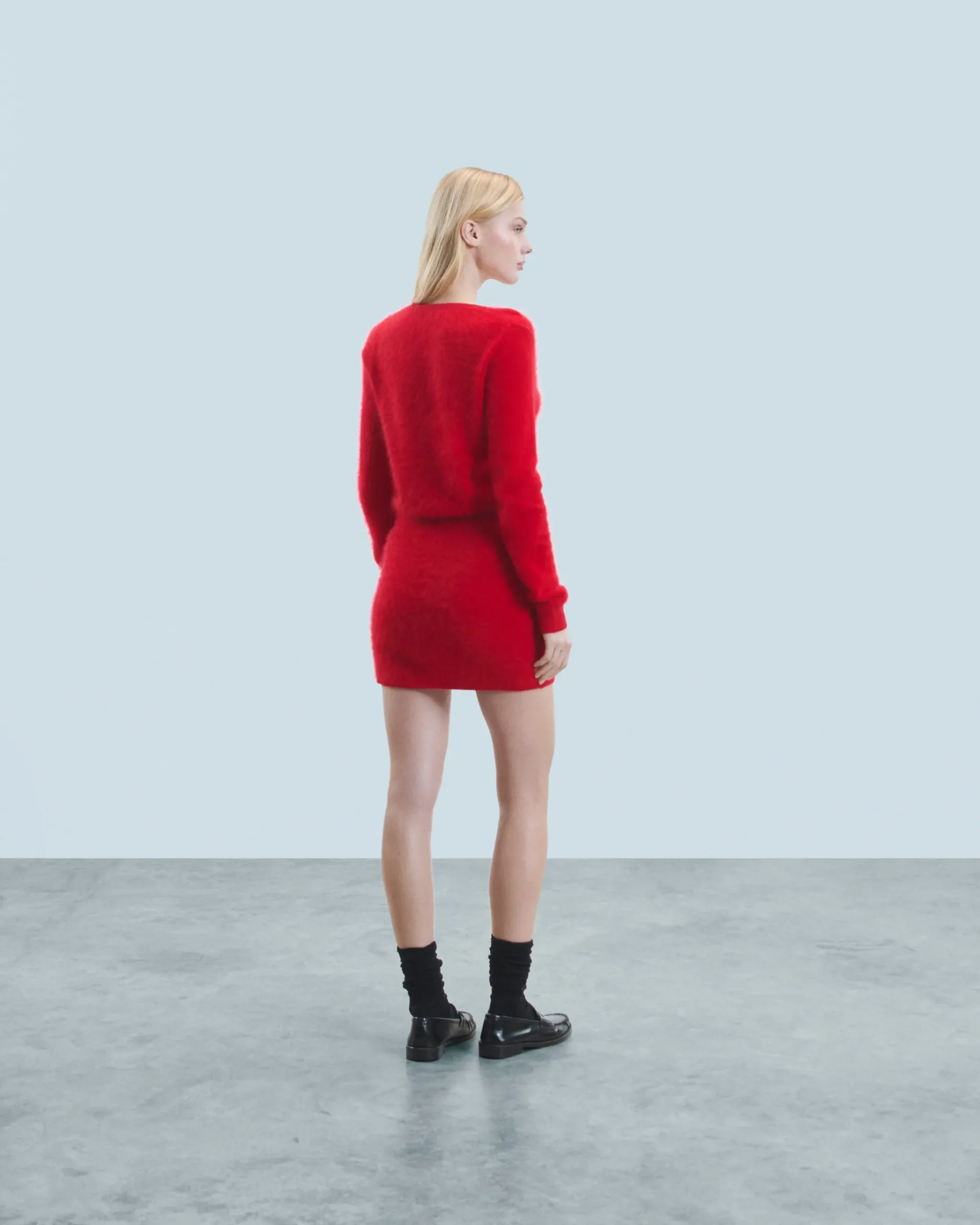 FROM FUTURE Cardigan-pullover in Cashmere spazzolato Bottoni gioiello HotRed Outlet