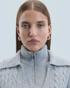 FROM FUTURE Collo alto con zip Grigioericascuro Clearance