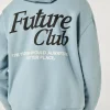 FROM FUTURE Felpa con Cappuccio GreyBlue Best Sale