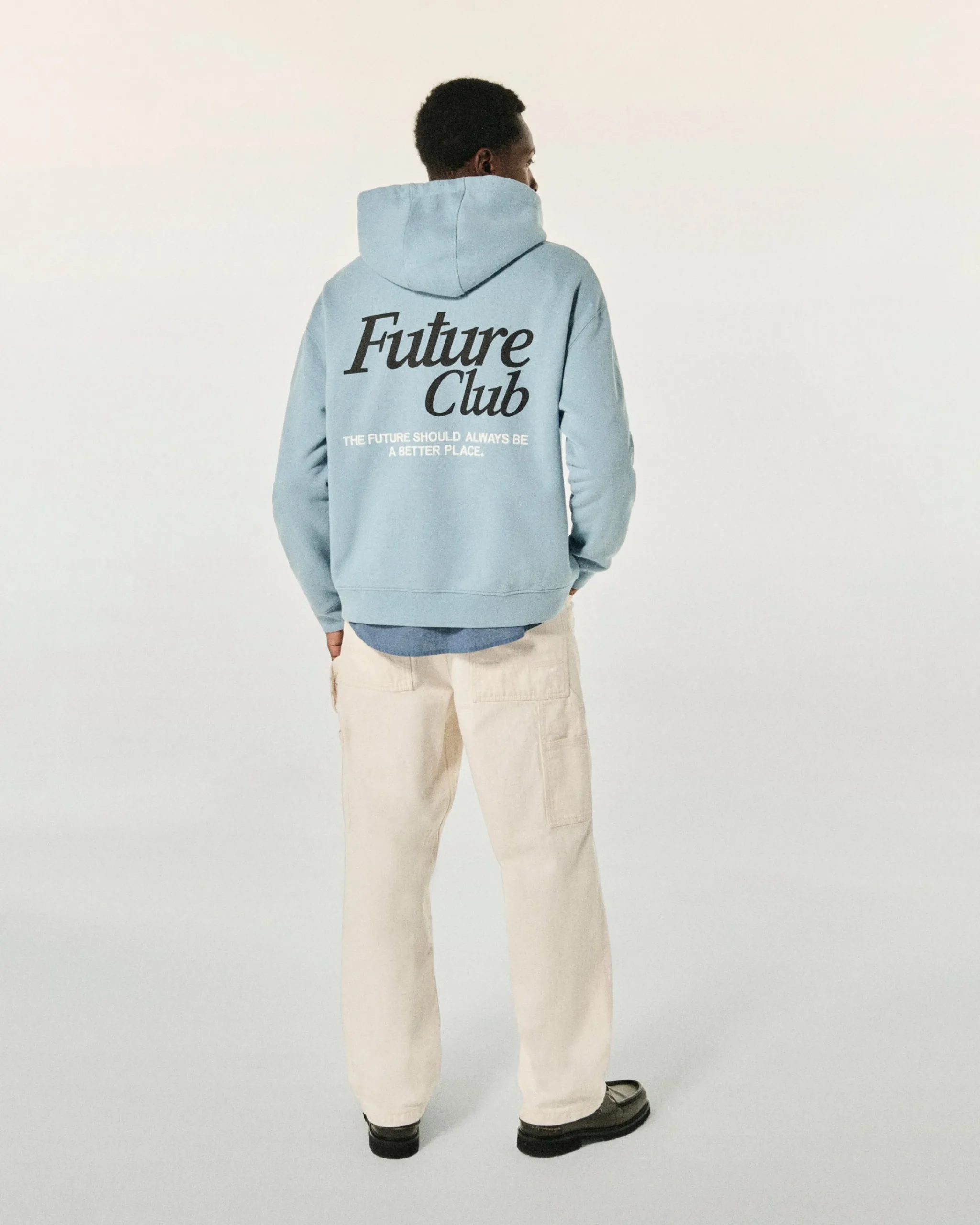 FROM FUTURE Felpa con Cappuccio GreyBlue Best Sale