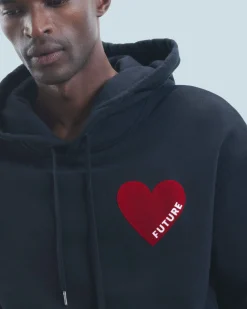 FROM FUTURE Felpa con Cappuccio Cuore Nero Online