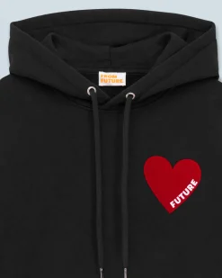 FROM FUTURE Felpa con Cappuccio Cuore Nero Online
