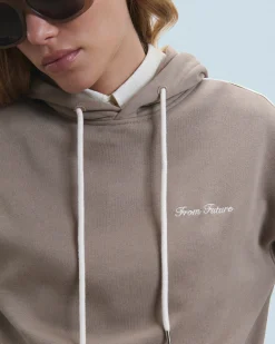 FROM FUTURE Felpa con Cappuccio Future Taupe Discount