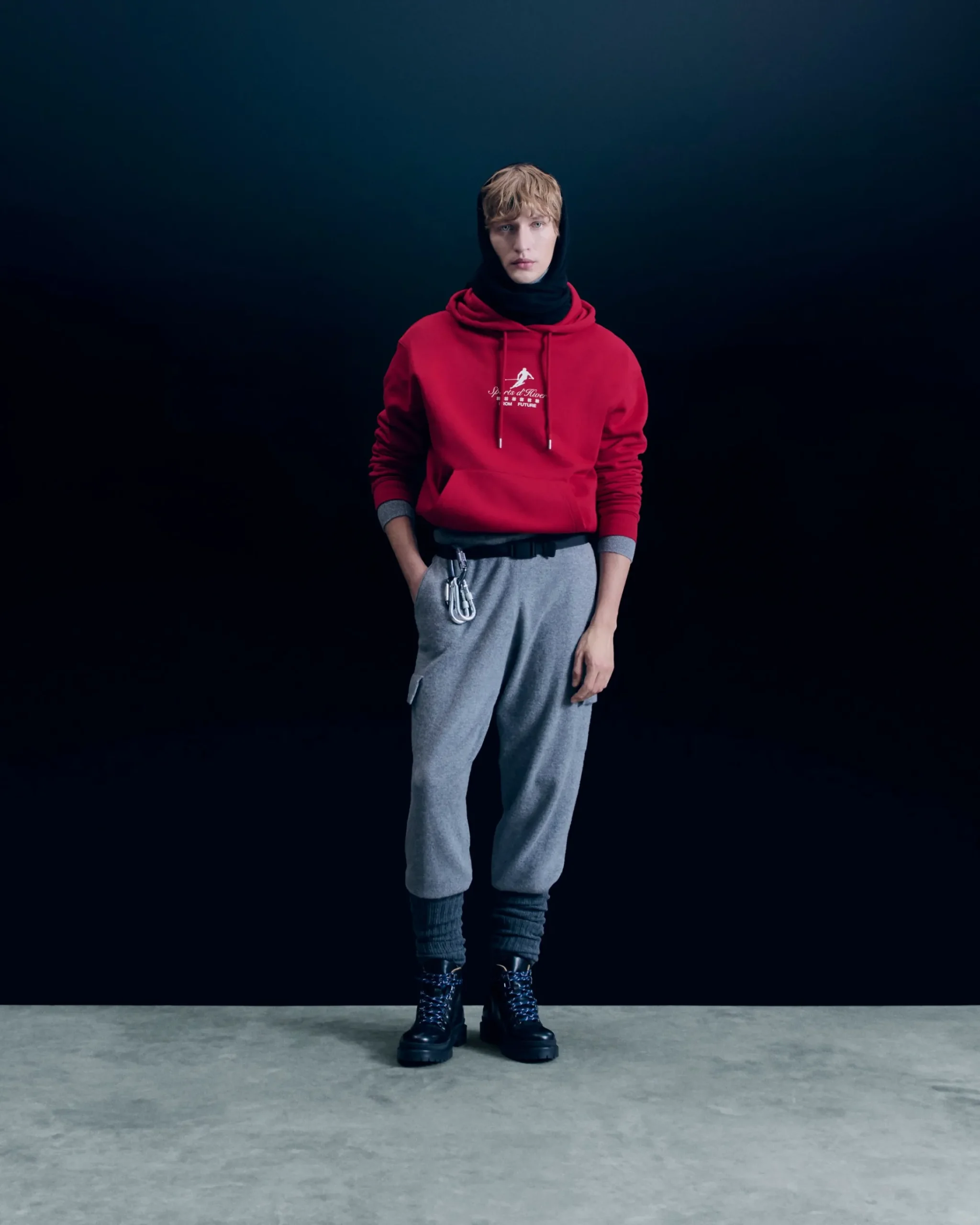 FROM FUTURE Felpa con Cappuccio Ski Club DarkRed Fashion
