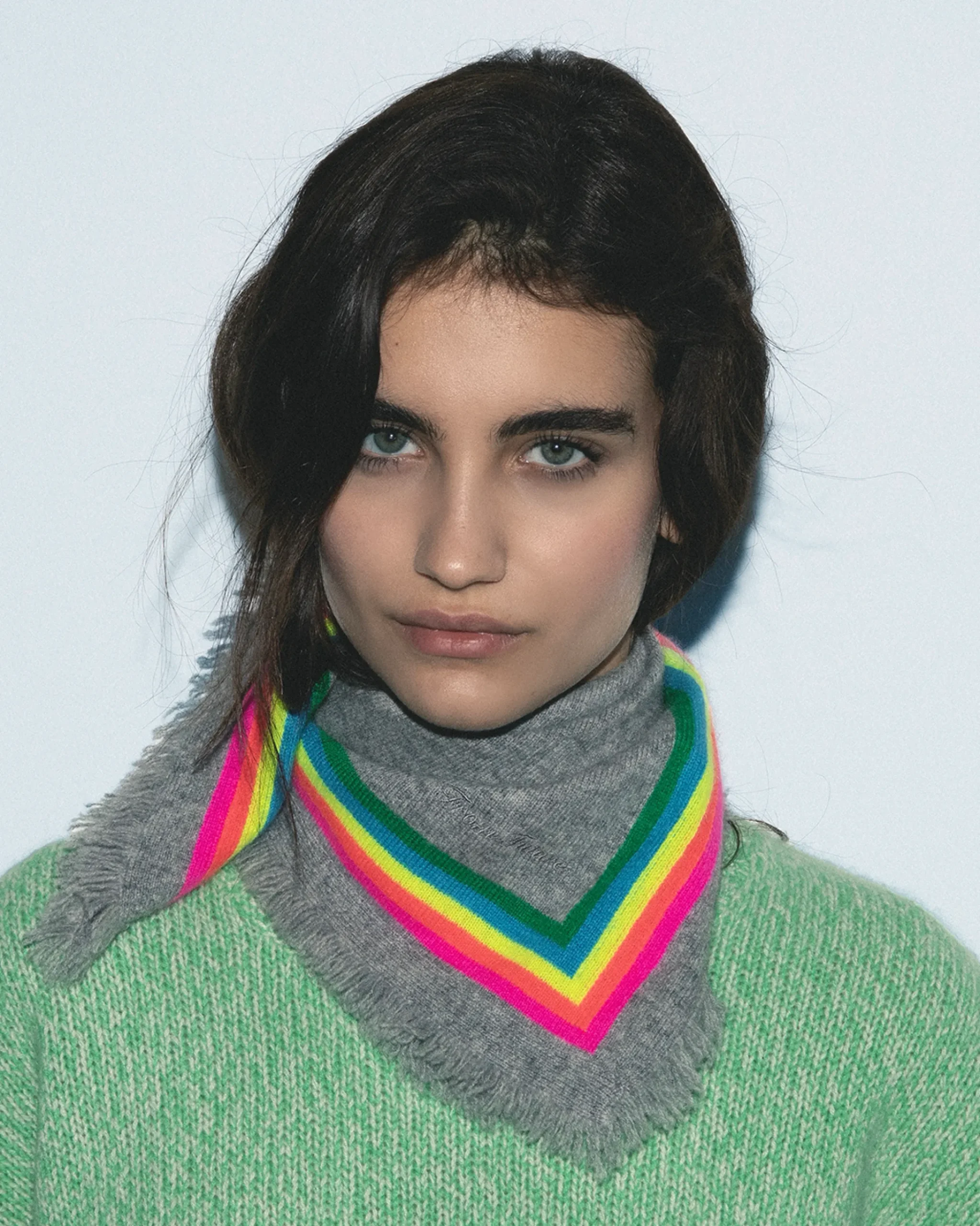 FROM FUTURE Foulard Regular Banda multicolore Grigioericascuro Online