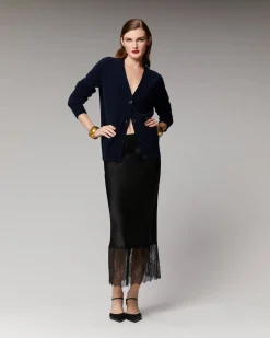 FROM FUTURE Gonna Midi Cut-out Pizzo Nero Cheap