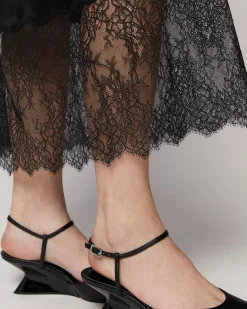 FROM FUTURE Gonna Midi Cut-out Pizzo Nero Cheap