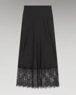 FROM FUTURE Gonna Midi Cut-out Pizzo Nero Cheap