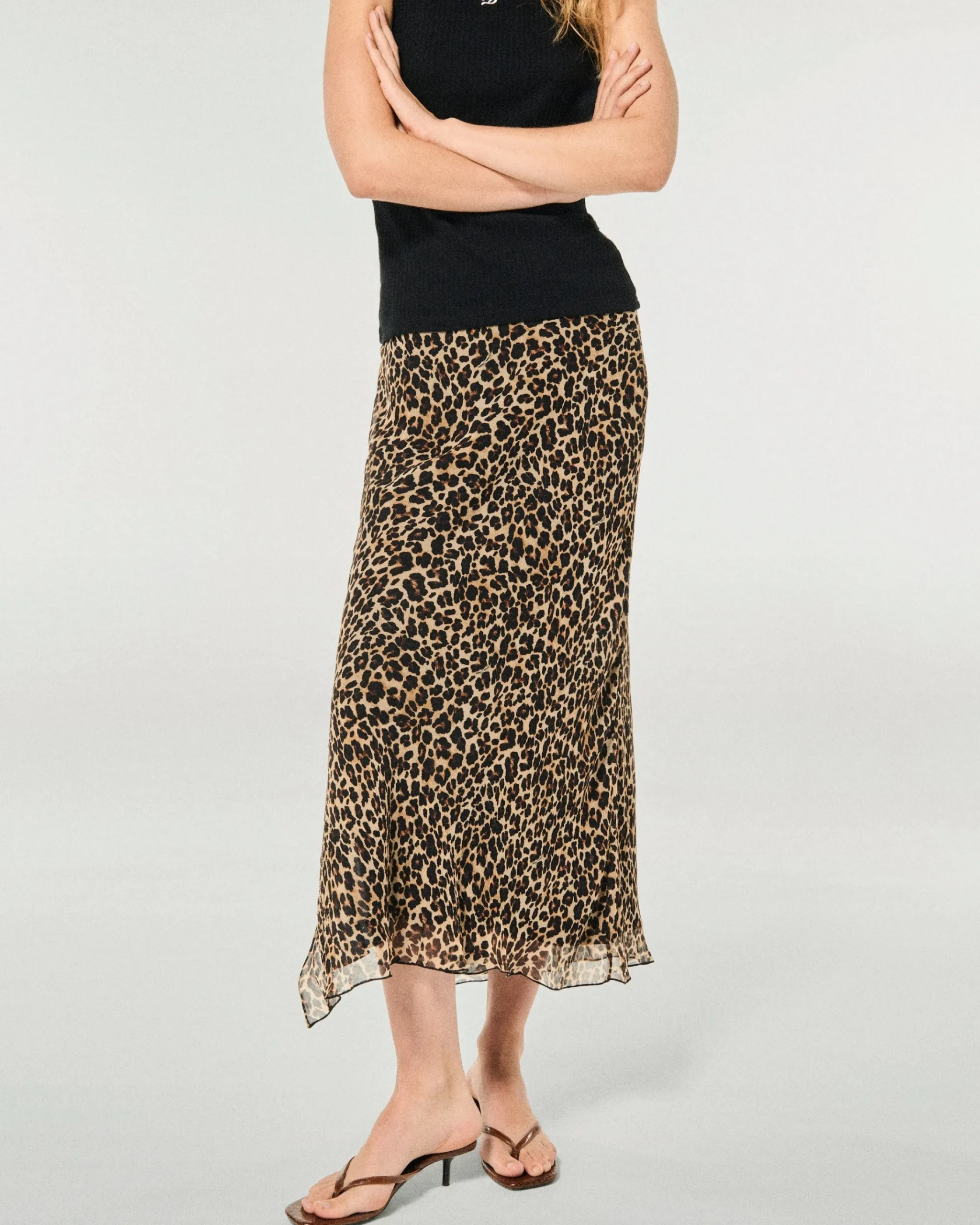 FROM FUTURE Gonna Midi Mussolina WinterLeopard Fashion