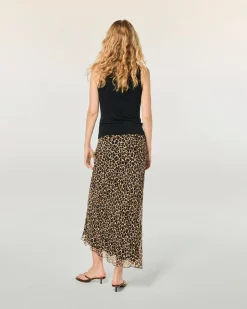 FROM FUTURE Gonna Midi Mussolina WinterLeopard Fashion