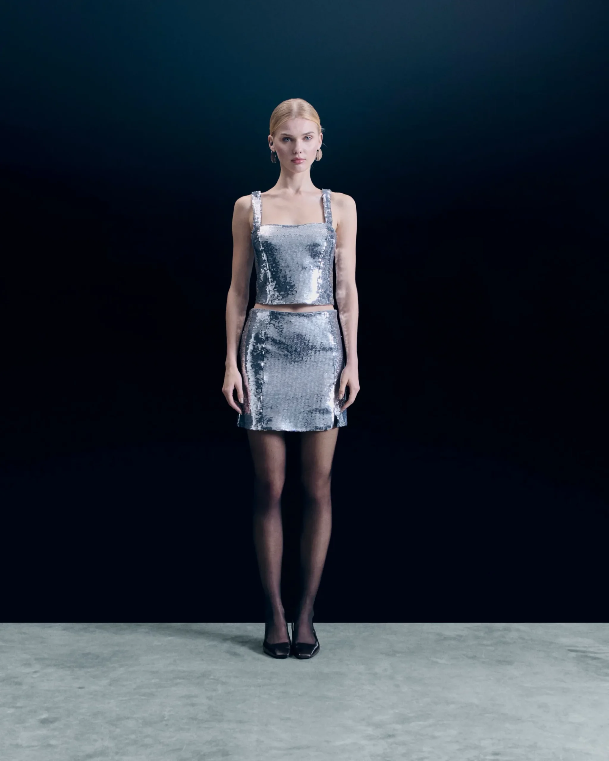 FROM FUTURE Gonna Mini lustrini Argento Discount
