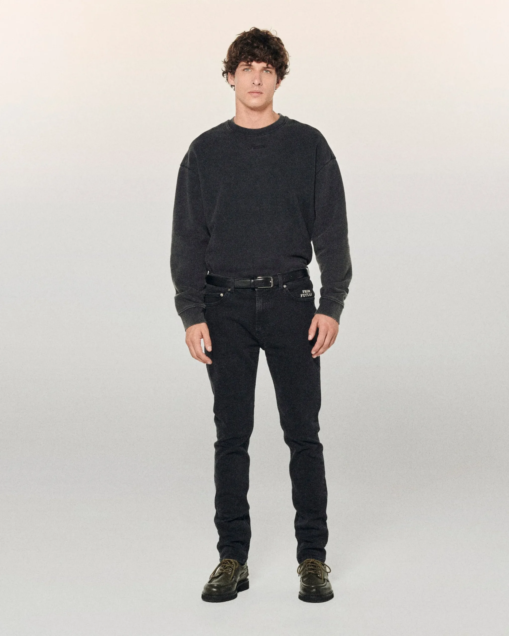 FROM FUTURE Jean Skinny John WashedBlack Flash Sale