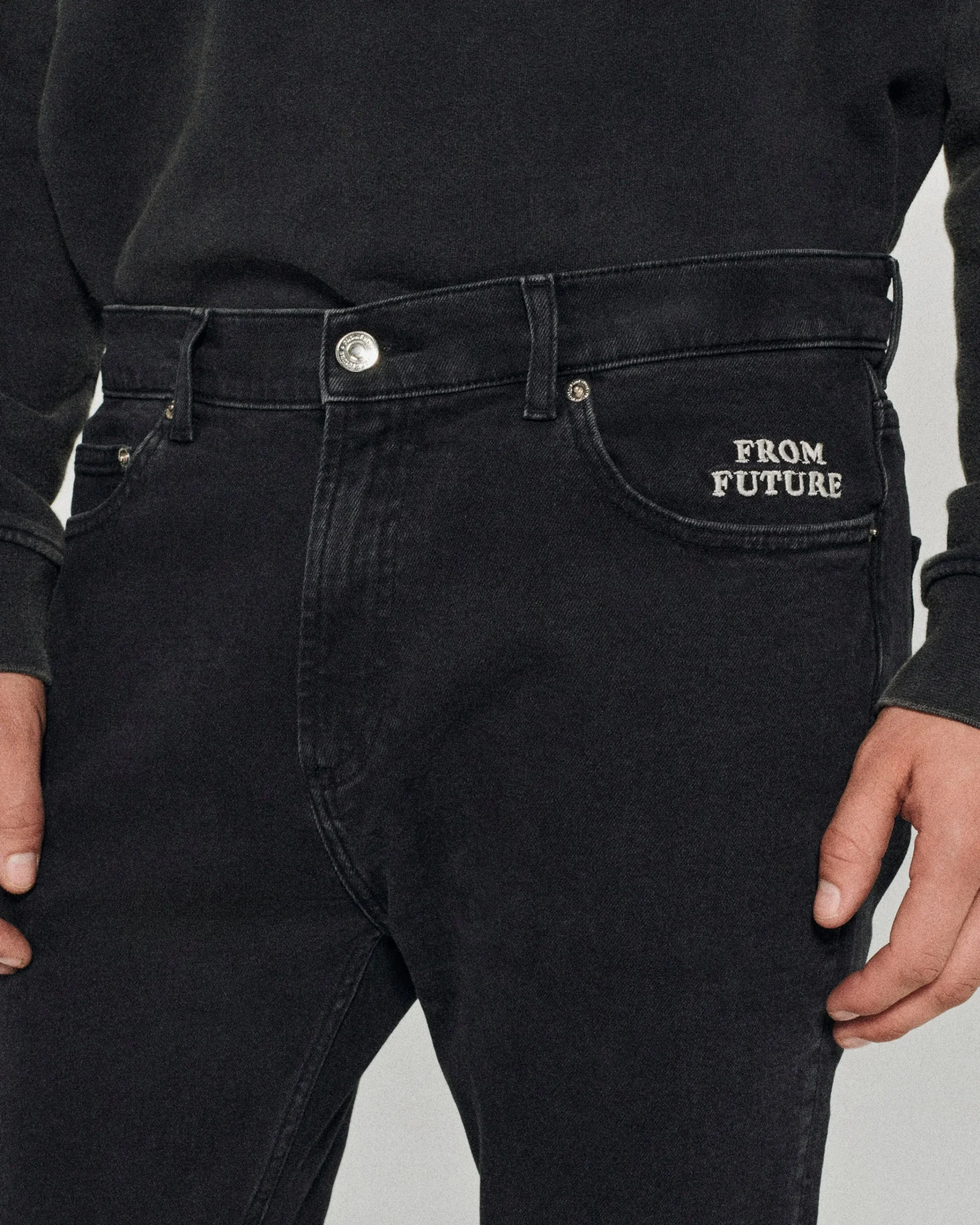 FROM FUTURE Jean Skinny John WashedBlack Flash Sale