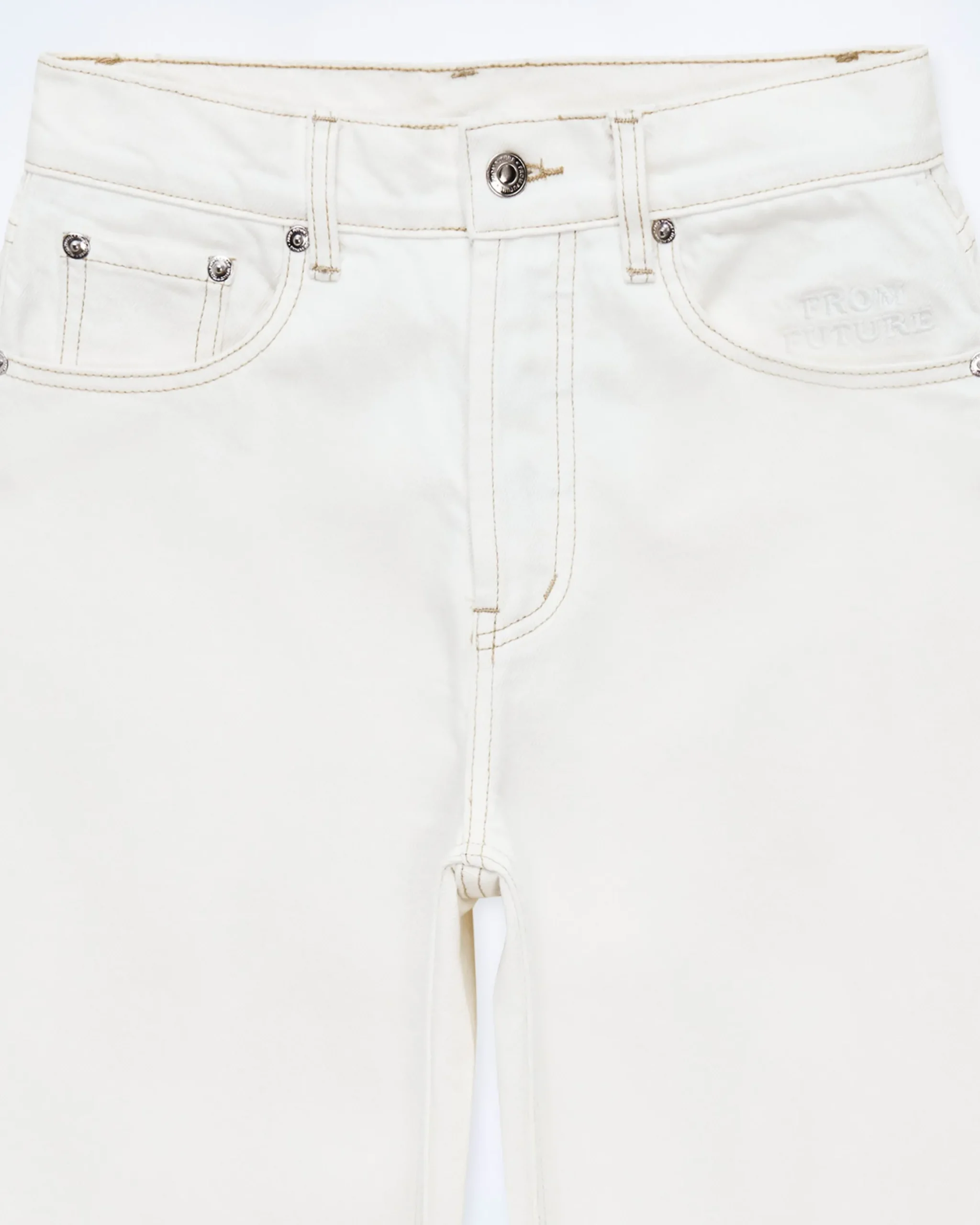 FROM FUTURE Jeans Larghi Ecrù Hot