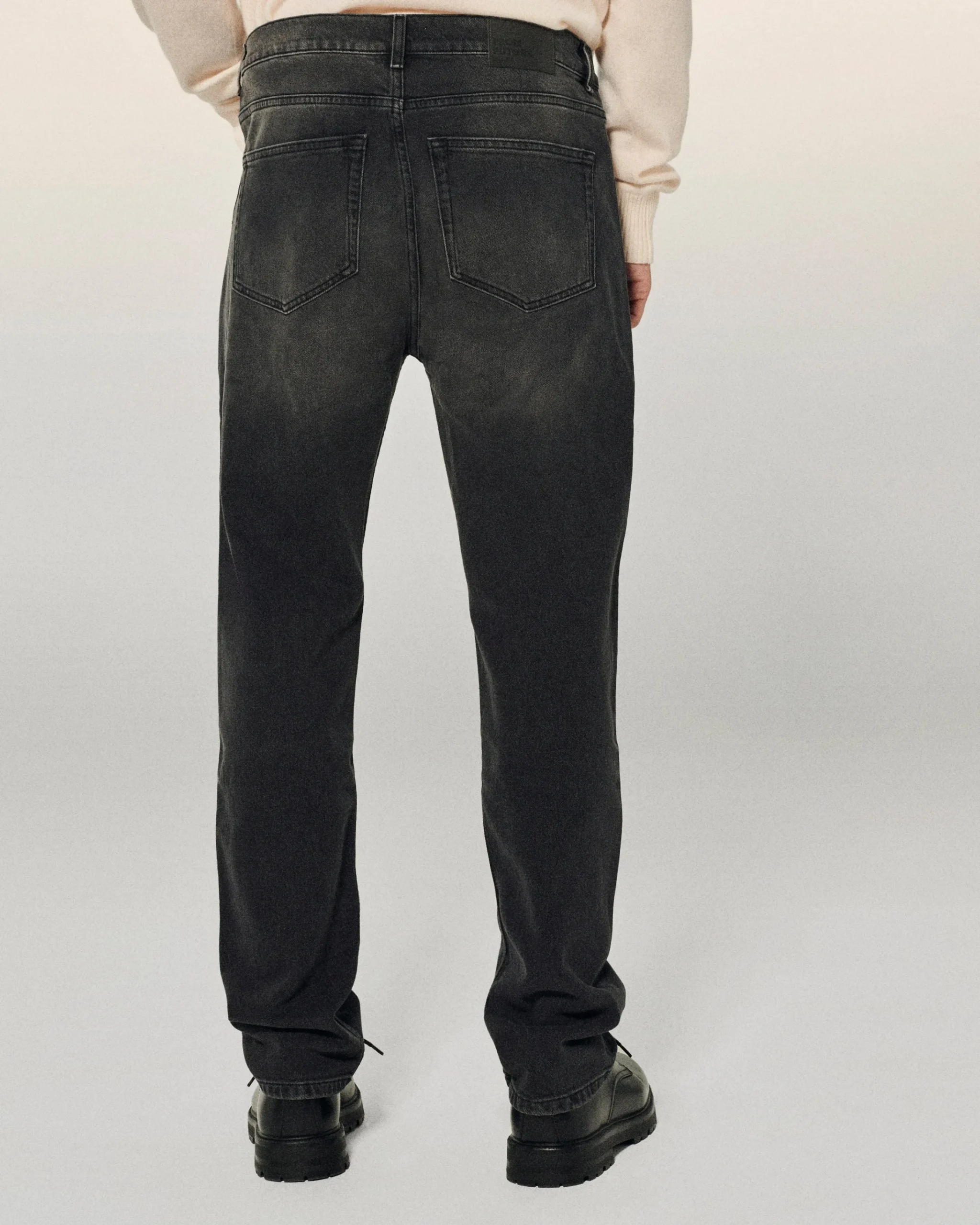 FROM FUTURE Joey Jean Straight Cut WashedBlack New