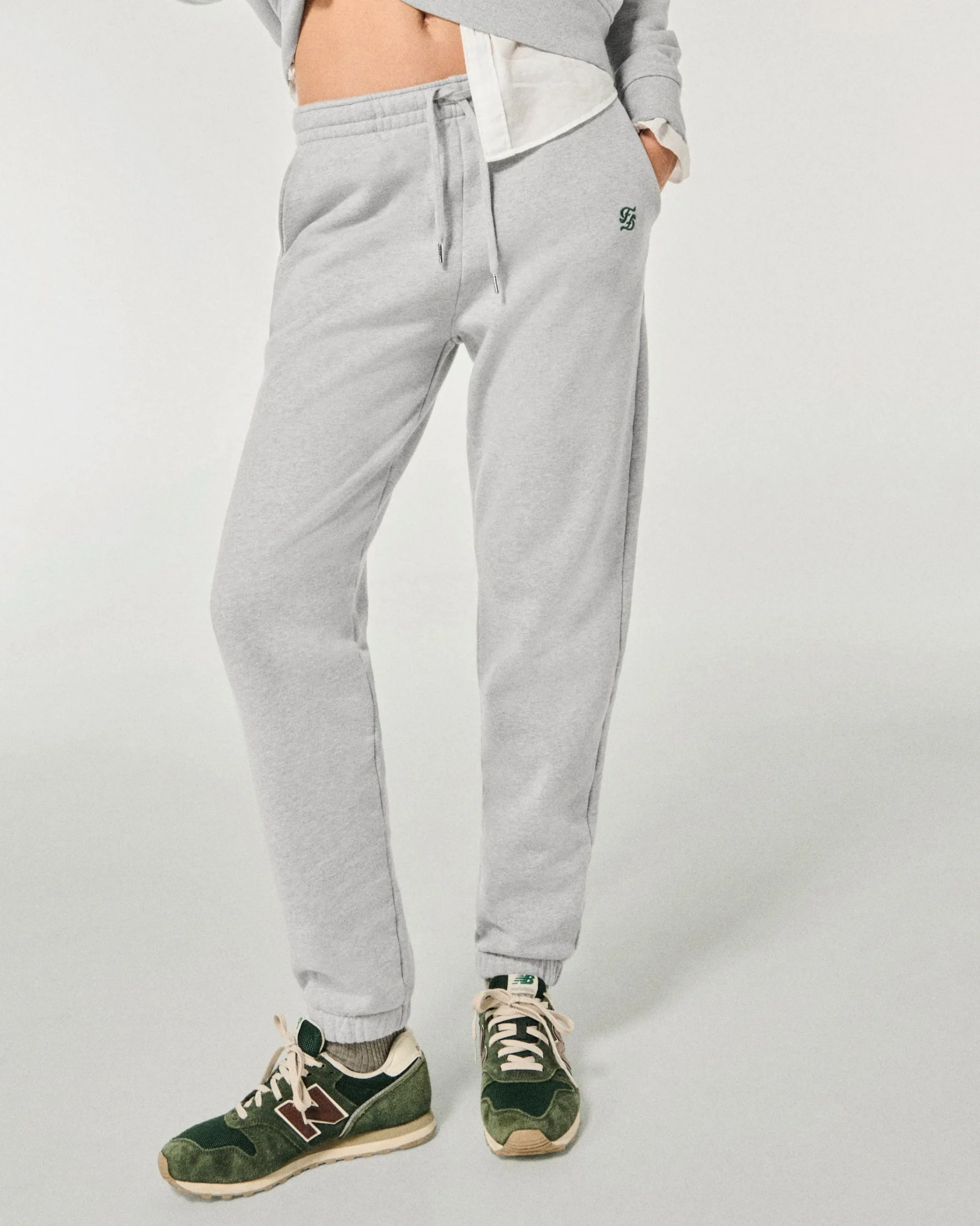 FROM FUTURE Joggers Dritti Doppia F Grigioericachiaro New