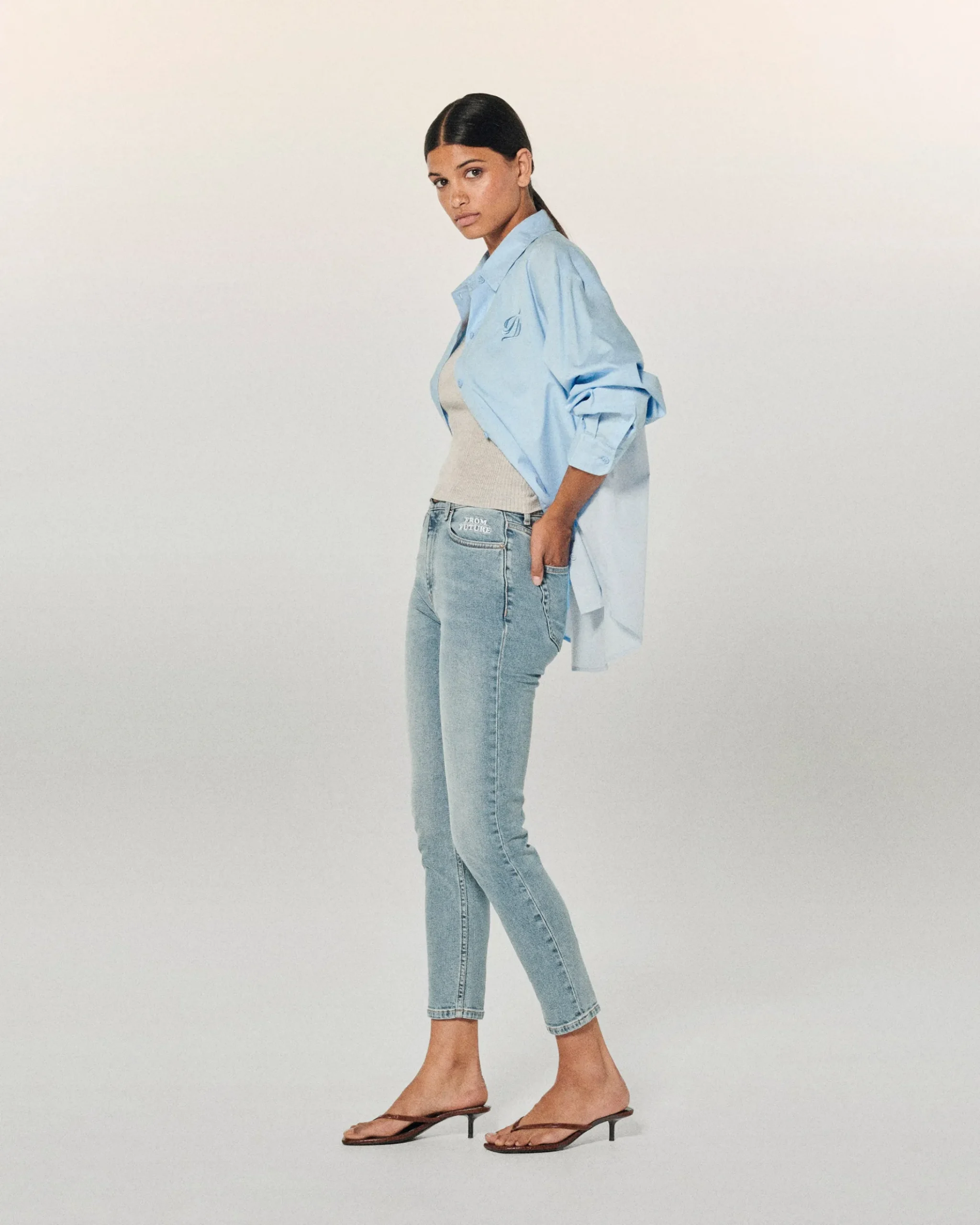FROM FUTURE Johnny Jean Slim Fit BleuClair Hot