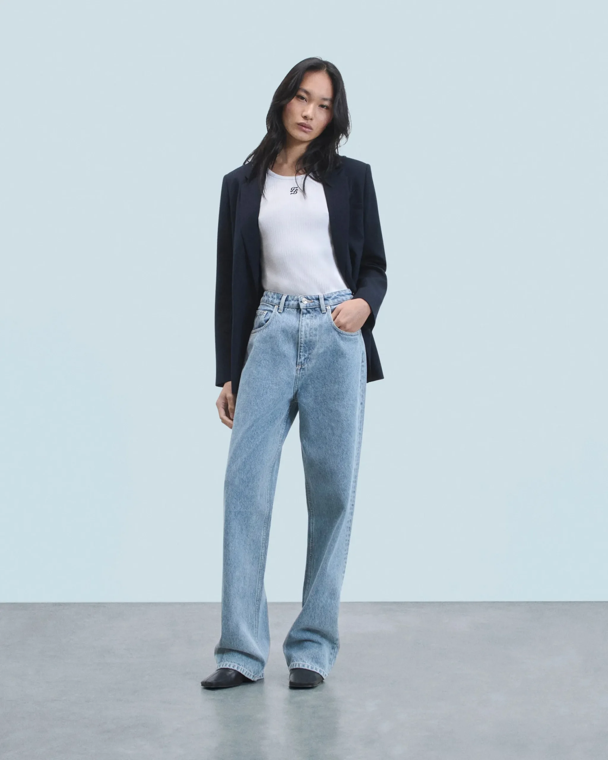 FROM FUTURE Joseph Jean Straight Cut BleuClair Clearance