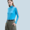 FROM FUTURE Maglione Collo a lupetto Fasce per maniche Multico Leger Blusognante New