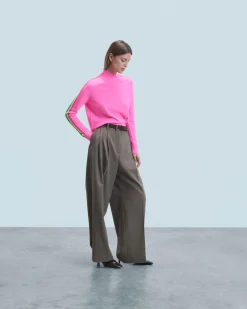 FROM FUTURE Maglione Collo a lupetto Fasce per maniche Multico Leger Rosasognante Online