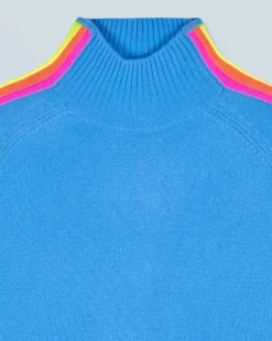 FROM FUTURE Maglione Collo a lupetto Fasce per maniche Multico Leger Blusognante New