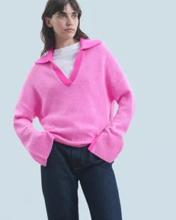 FROM FUTURE Maglione Collo a polo Pink Flash Sale