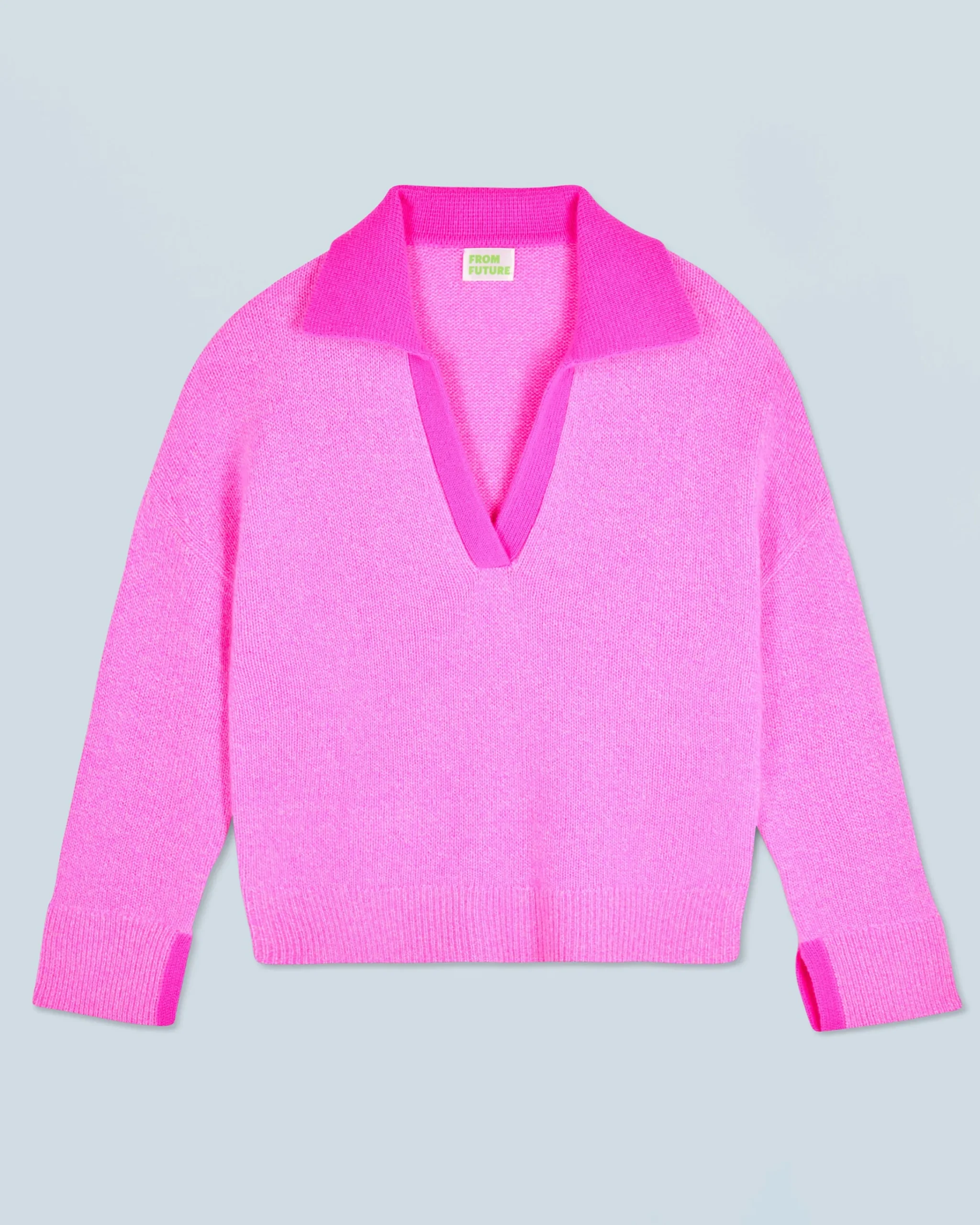 FROM FUTURE Maglione Collo a polo Pink Flash Sale