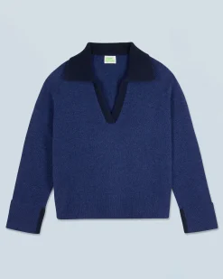 FROM FUTURE Maglione Collo a polo DarkBlue Clearance