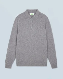 FROM FUTURE Maglione Collo a polo Basic Grigioericascuro Hot