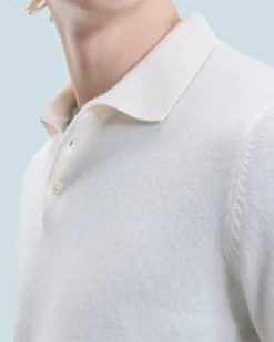 FROM FUTURE Maglione Collo a polo Basic Ecrù Fashion