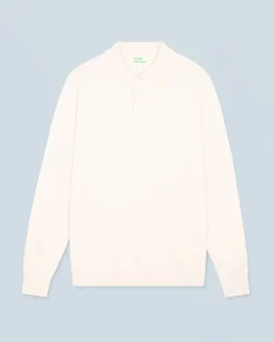 FROM FUTURE Maglione Collo a polo Basic Ecrù Fashion