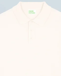 FROM FUTURE Maglione Collo a polo Basic Ecrù Fashion