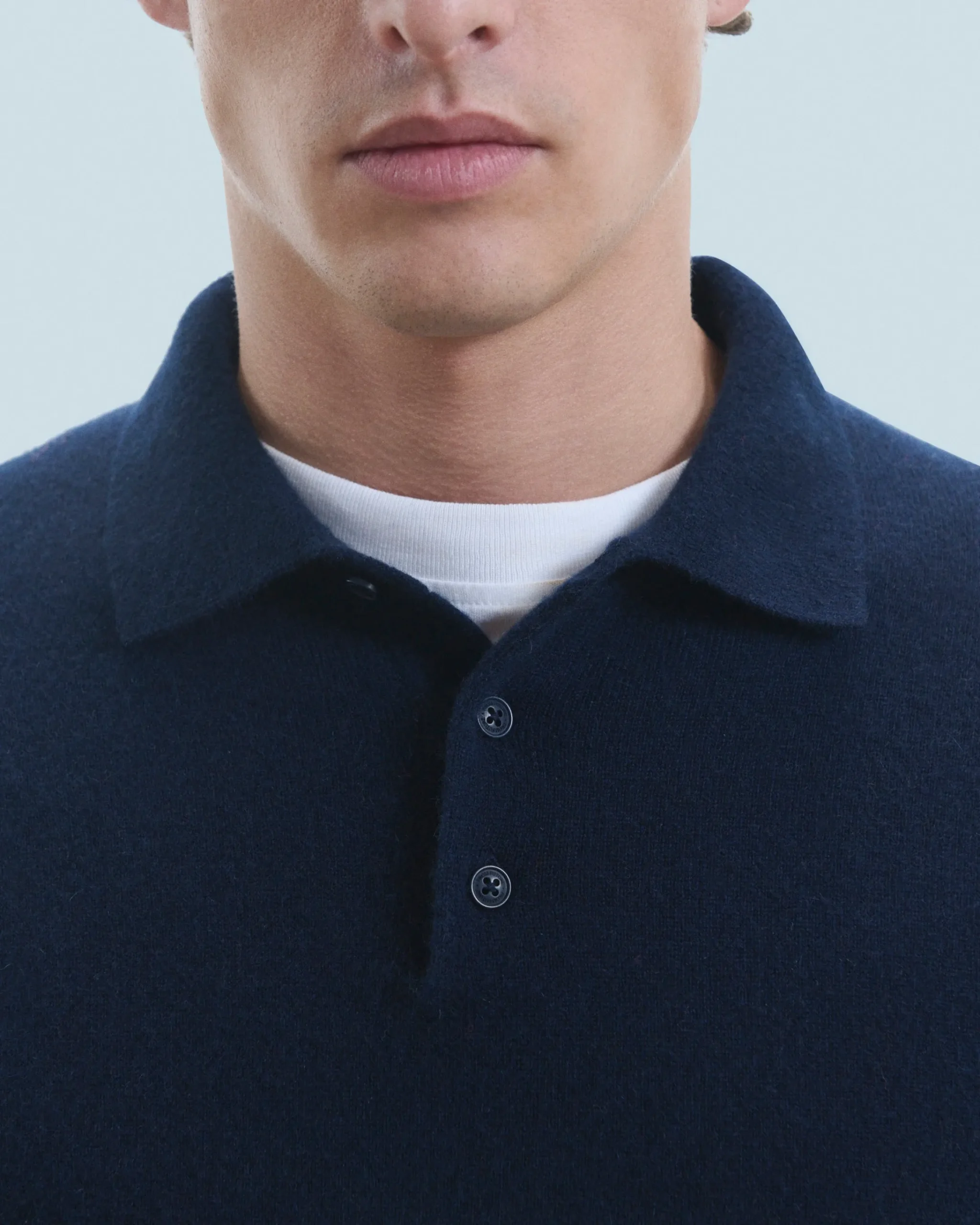 FROM FUTURE Maglione Collo a polo Basic Ecrù Fashion