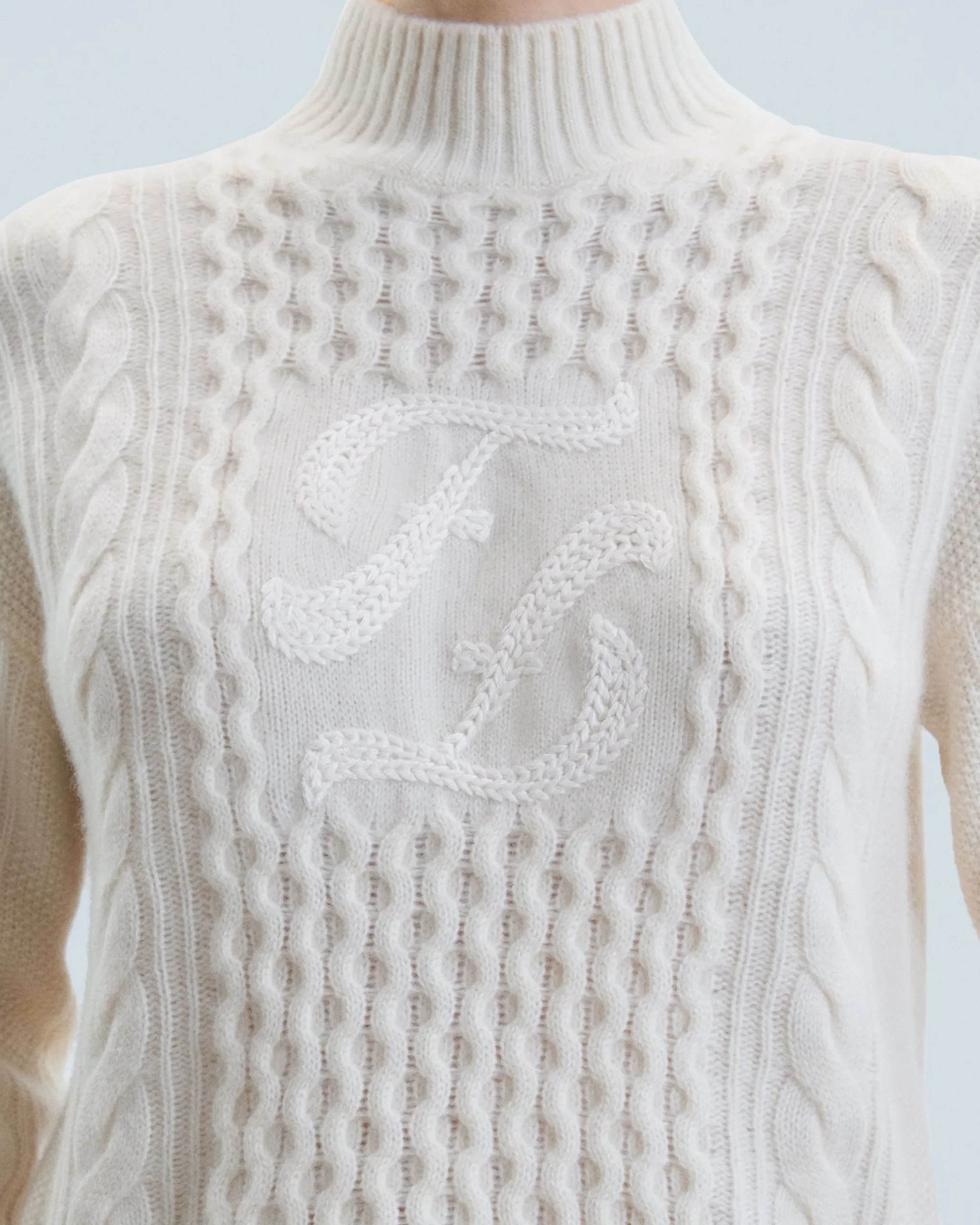 FROM FUTURE Maglione Collo alto Ecrù Best Sale