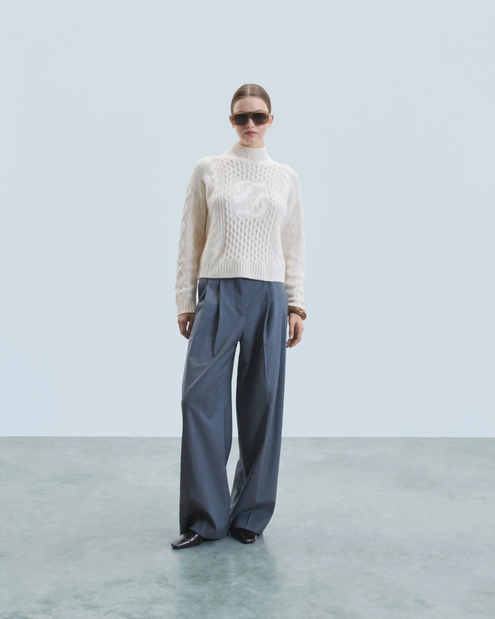 FROM FUTURE Maglione Collo alto Ecrù Best Sale