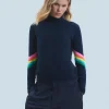FROM FUTURE Maglione Collo alto Bande maniche Multicolori Leggero MarinaMilitare Shop