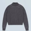FROM FUTURE Maglione Collo alto con Strass Leggero Grigioantracite Sale
