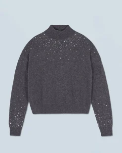 FROM FUTURE Maglione Collo alto con Strass Leggero Grigioantracite Sale