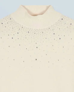 FROM FUTURE Maglione Collo alto con Strass Leggero Ecrù Shop
