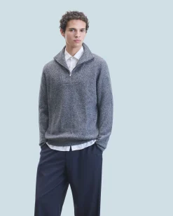 FROM FUTURE Maglione Collo alto con Zip Black Best