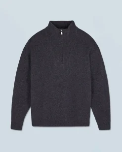 FROM FUTURE Maglione Collo alto con zip Sovradimensionato Anthracite Hot