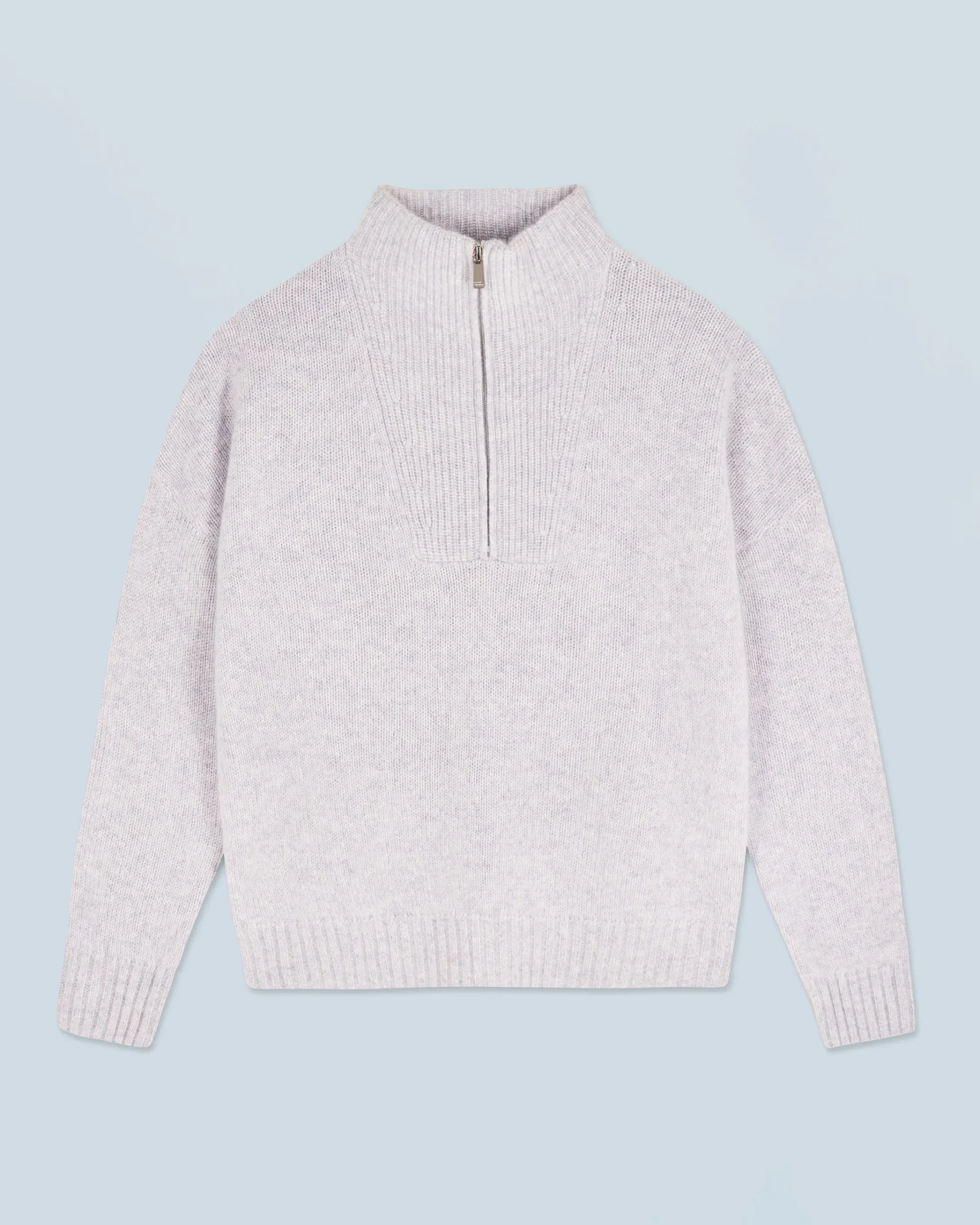 FROM FUTURE Maglione Collo alto con Zip Pesante Grigioericachiaro Cheap